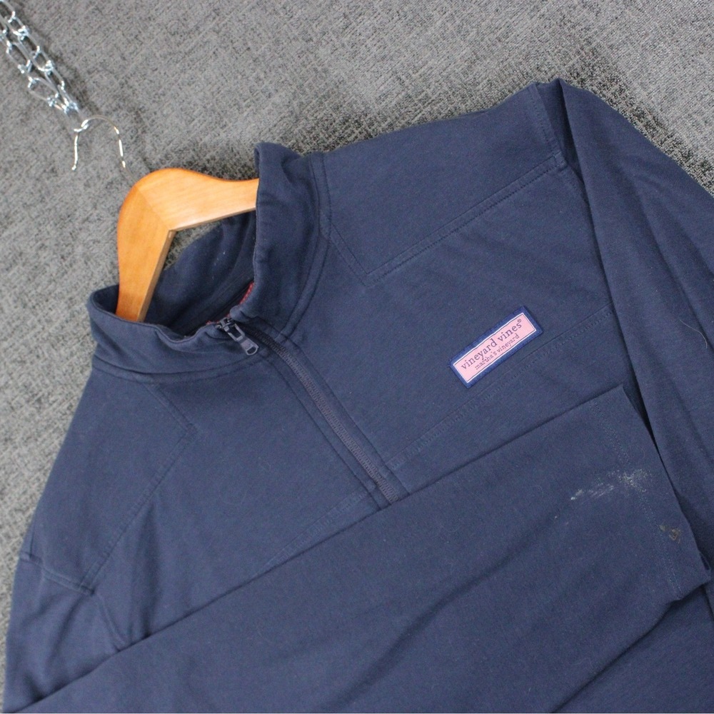 Vineyard Vines Edgartown Shep Shirt Mens XL Navy Blue Quarter Zip Pullover Pima